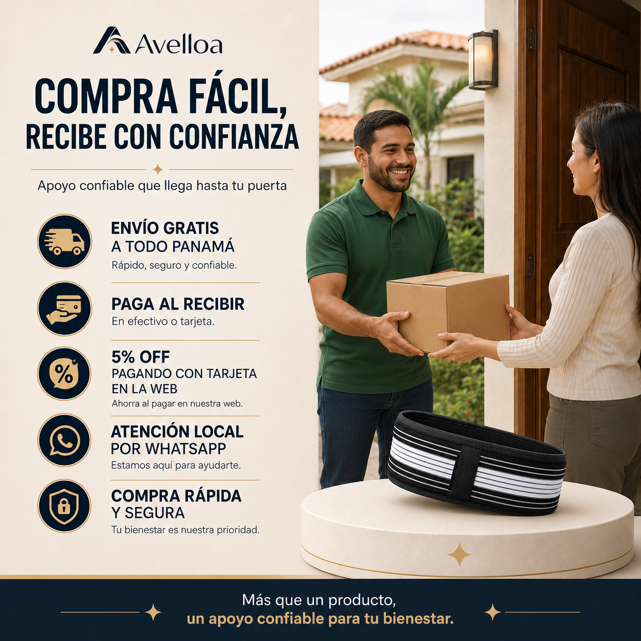 Cinturón Lumbar & Ciático Ajustable para Espalda Baja, Pelvis y Zona Sacroilíaca