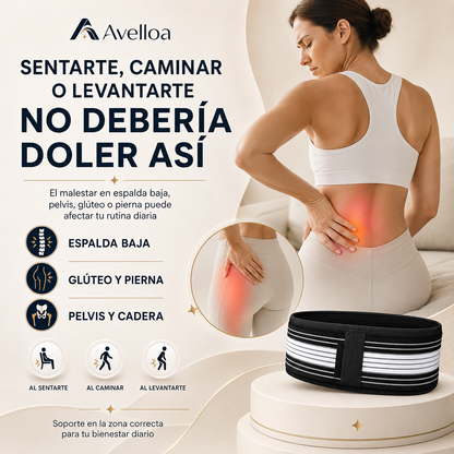 Cinturón Lumbar & Ciático Ajustable para Espalda Baja, Pelvis y Zona Sacroilíaca