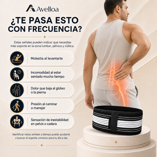 Cinturón Lumbar & Ciático Ajustable para Espalda Baja, Pelvis y Zona Sacroilíaca