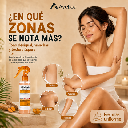 Dr. Melaxin Peel Shot™ Spray Exfoliante Corporal con Ácido Kójico, Cúrcuma y Niacinamida – 200 mL