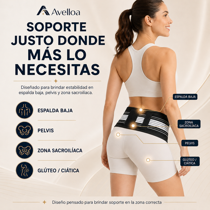 Cinturón Lumbar & Ciático Ajustable para Espalda Baja, Pelvis y Zona Sacroilíaca