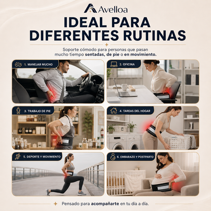 Cinturón Lumbar & Ciático Ajustable para Espalda Baja, Pelvis y Zona Sacroilíaca