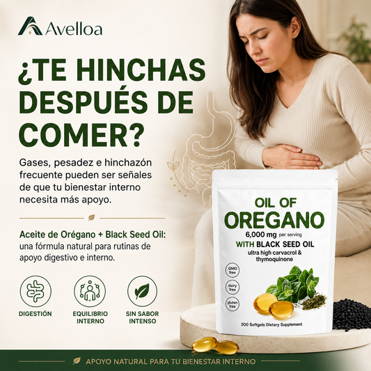 Aceite de Orégano con Aceite de Semilla Negra 6,000 mg – 300 Cápsulas Blandas