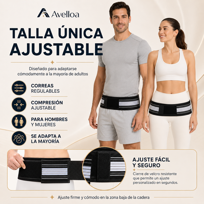 Cinturón Lumbar & Ciático Ajustable para Espalda Baja, Pelvis y Zona Sacroilíaca