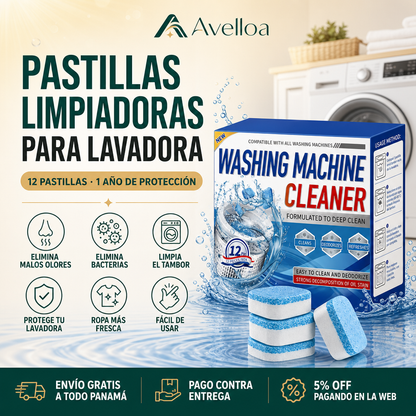 Pastillas Limpiadoras para Lavadora | 12 Unidades · 1 Año de Protección