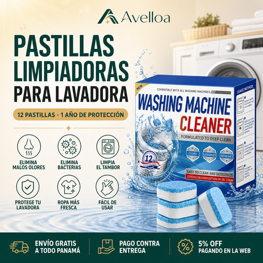 Pastillas Limpiadoras para Lavadora | 12 Unidades · 1 Año de Protección