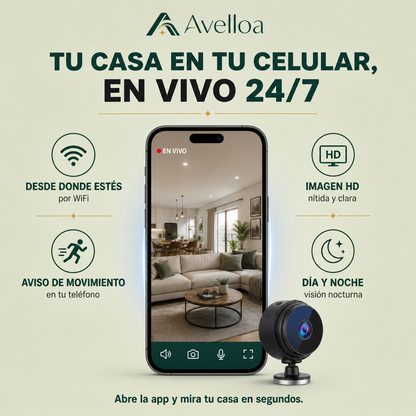 Mini Cámara Espía WiFi A9 – Vigila tu Casa desde el Celular | Visión Nocturna 1080p HD