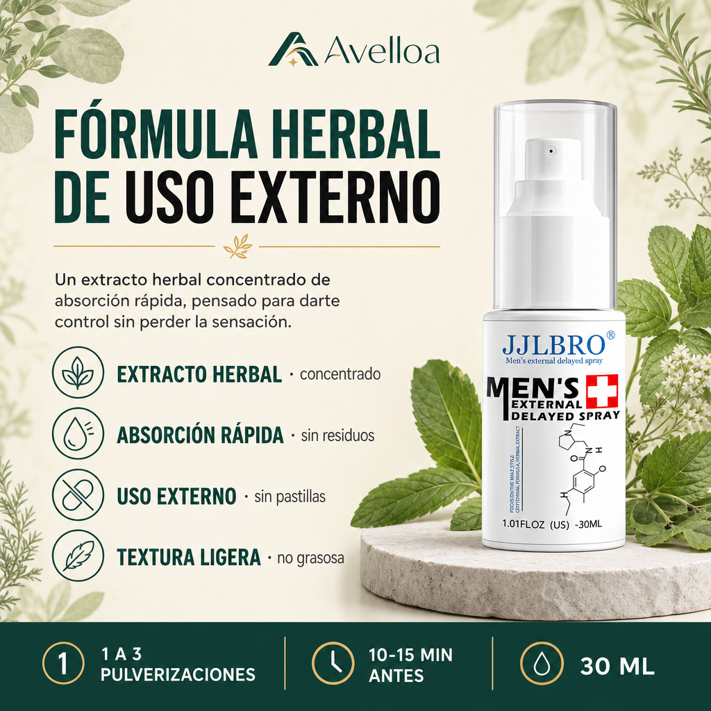 JJLBRO® Spray Retardante Masculino – Control y Resistencia | 30ml