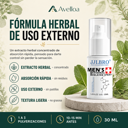 JJLBRO® Spray Retardante Masculino – Control y Resistencia | 30ml