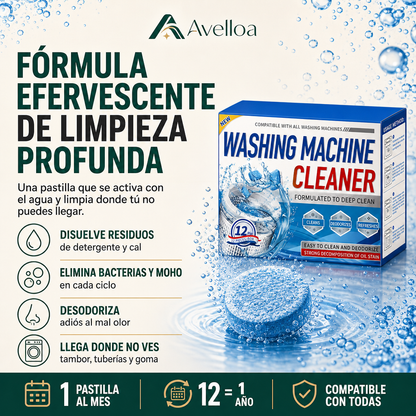 Pastillas Limpiadoras para Lavadora | 12 Unidades · 1 Año de Protección