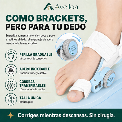 Corrector de Juanetes Ortopédico con Perilla – Endereza el Dedo y Alivia el Dolor Sin Cirugía | Ajustable Día y Noche