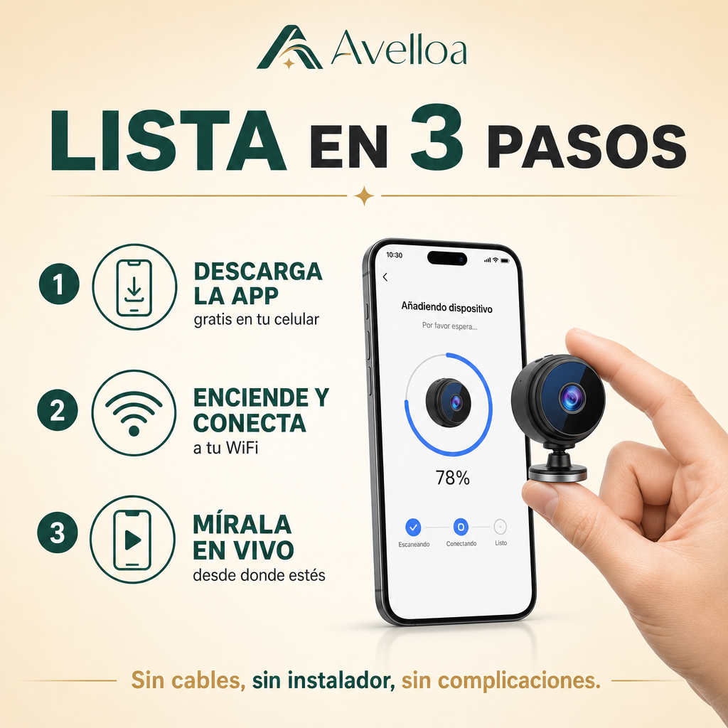 Mini Cámara Espía WiFi A9 – Vigila tu Casa desde el Celular | Visión Nocturna 1080p HD