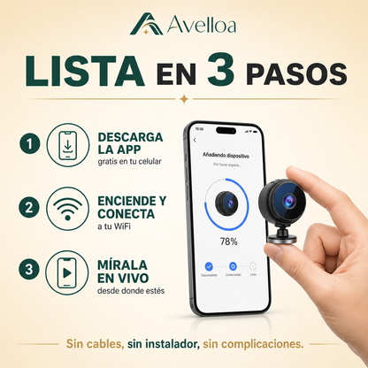 Mini Cámara Espía WiFi A9 – Vigila tu Casa desde el Celular | Visión Nocturna 1080p HD