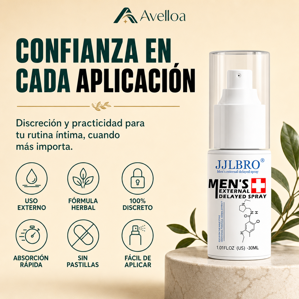 JJLBRO® Spray Retardante Masculino – Control y Resistencia | 30ml