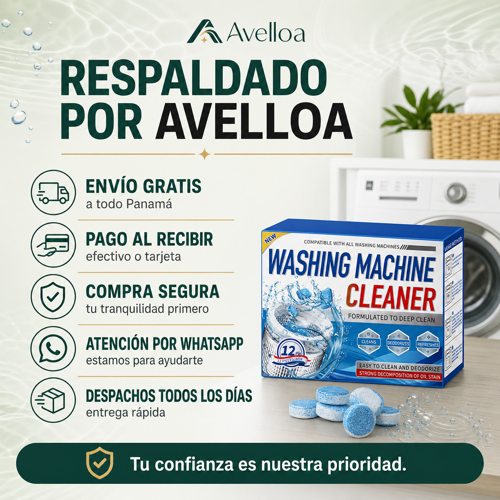 Pastillas Limpiadoras para Lavadora | 12 Unidades · 1 Año de Protección