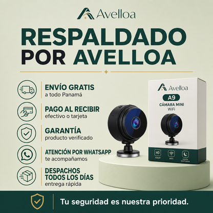 Mini Cámara Espía WiFi A9 – Vigila tu Casa desde el Celular | Visión Nocturna 1080p HD
