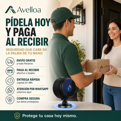 Mini Cámara Espía WiFi A9 – Vigila tu Casa desde el Celular | Visión Nocturna 1080p HD